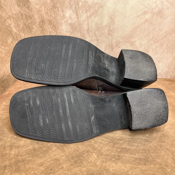 Vintage Y2K Jasmin Collection Sharon Two Tone Patchwork Leather Knee High Boots - Picture 6 of 10